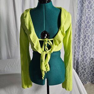 💚 PrettyLittleThing Tie-Front Crop Cardigan – Size 6 (NWT)